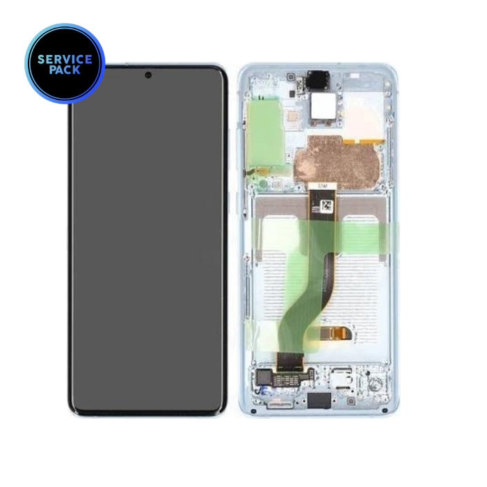 Bloc écran LCD avec châssis pour SAMSUNG S20 Plus 5G - SERVICE PACK - Bleu Cosmique