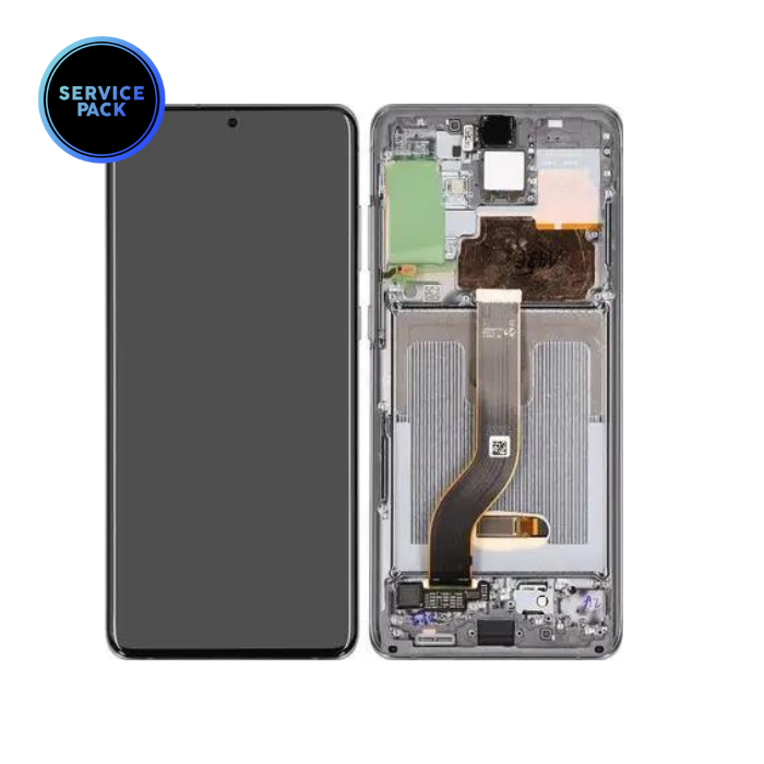 Bloc écran OLED avec châssis pour SAMSUNG S20 Plus - G986F - SERVICE PACK - Gris