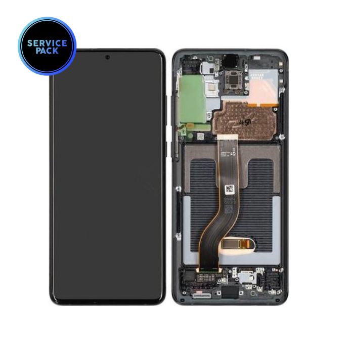 Bloc écran OLED avec châssis pour SAMSUNG S20 Plus - G986F - SERVICE PACK - Noir