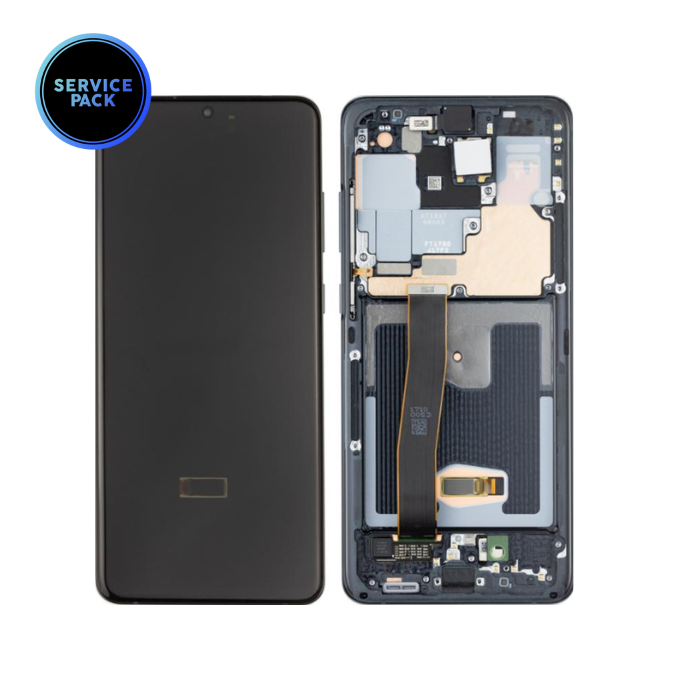 Bloc écran OLED avec châssis pour SAMSUNG S20 Ultra - G988 - SERVICE PACK - Noir