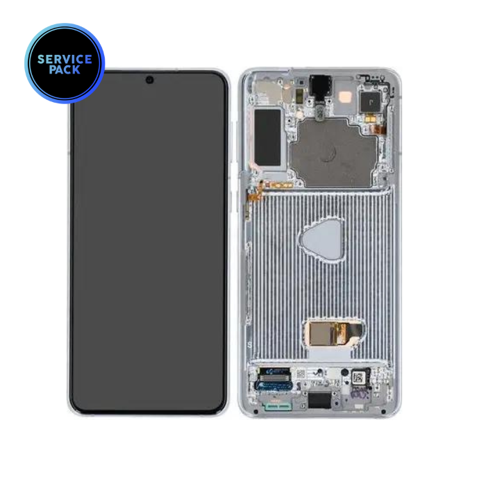 Bloc écran OLED avec châssis pour SAMSUNG S21 Plus  5G - G996 - SERVICE PACK - Argent