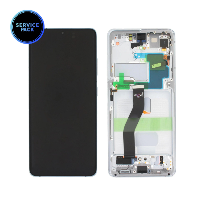 Bloc écran OLED avec châssis pour SAMSUNG S21 Ultra 5G - G998 - SERVICE PACK - Argent