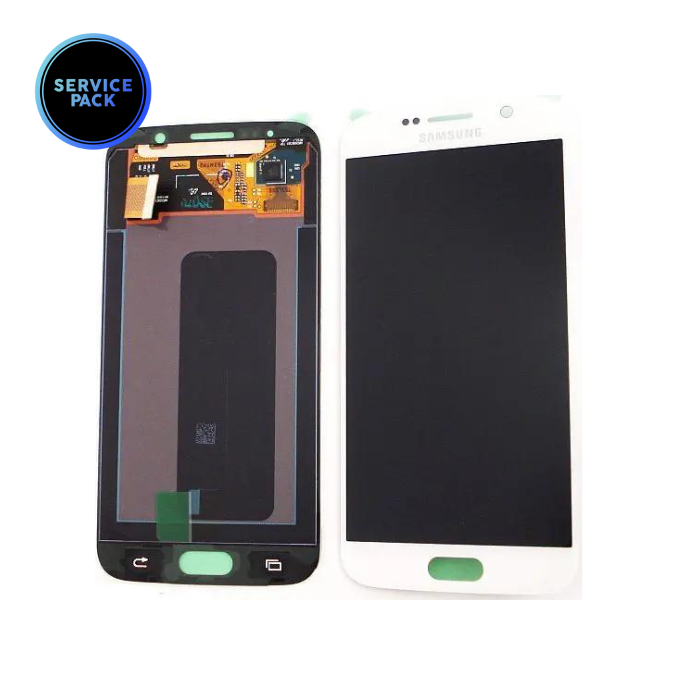 Bloc écran OLED pour SAMSUNG S6 - G920F - SERVICE PACK - Blanc