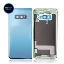 Vitre arrière avec lentille caméra pour SAMSUNG S10E - G970 - Version US - SERVICE PACK - Bleu Prisme