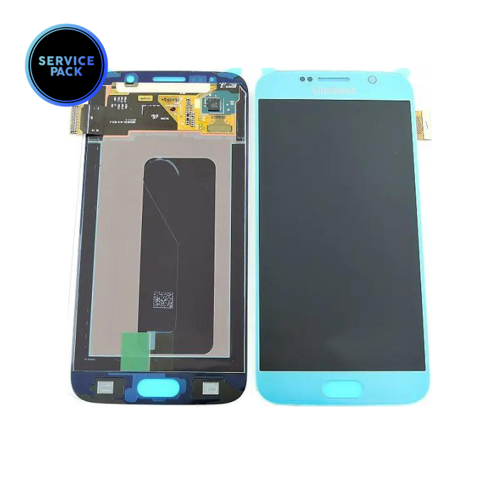 Bloc écran OLED pour SAMSUNG S6 - G920F - SERVICE PACK - Bleu