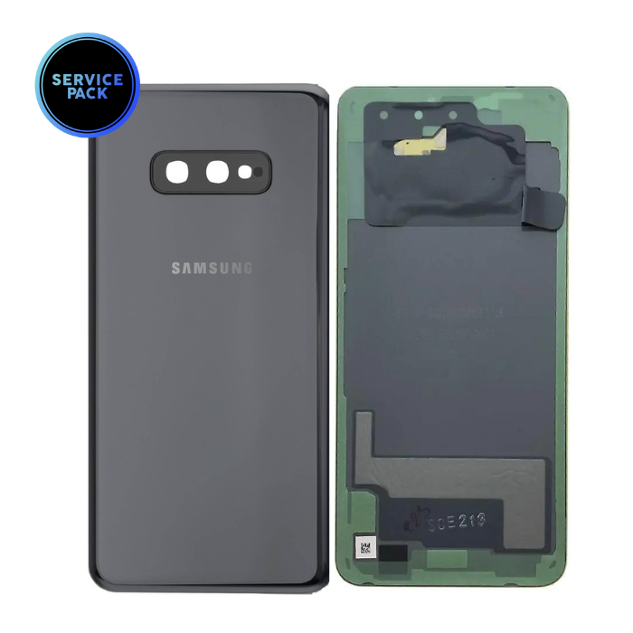 Vitre arrière avec lentille caméra pour SAMSUNG S10E - Version US - SERVICE PACK - Noir Prisme