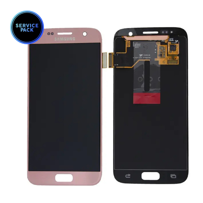 Bloc écran OLED SAMSUNG S7 - G930F - SERVICE PACK - Rose