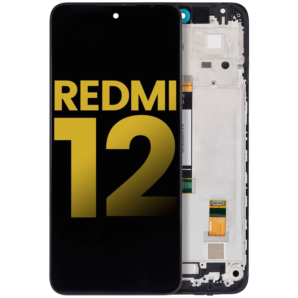 Bloc écran LCD avec châssis compatible Xiaomi Redmi 12 - Reconditionné - Toutes couleurs