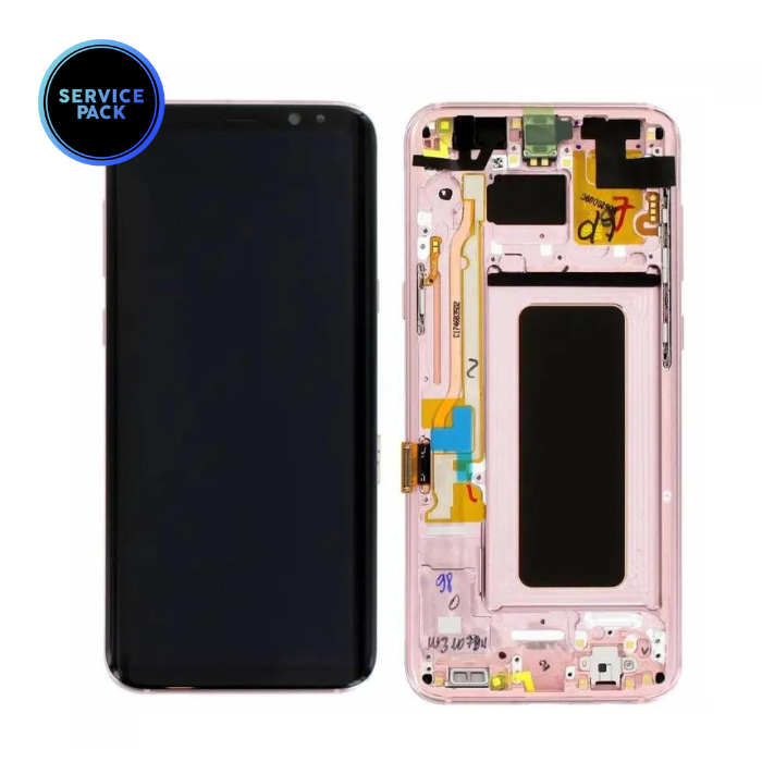 Bloc écran OLED avec châssis pour SAMSUNG S8 Plus - G955F - SERVICE PACK - Rose