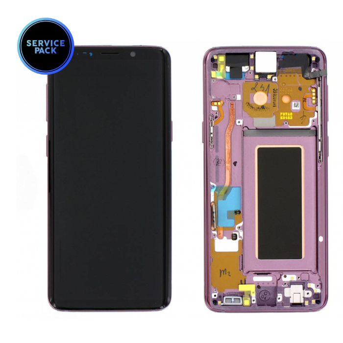 Bloc écran OLED avec châssis pour SAMSUNG S9 - G960F - SERVICE PACK - Violet Orchidée