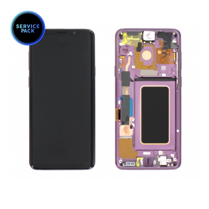 Bloc écran OLED avec châssis pour SAMSUNG S9 Plus - G965F - SERVICE PACK - Violet Orchidée