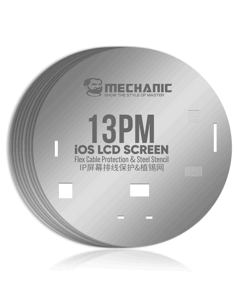 Pochoir pour IC de protection de nappe écran compatible iPhone Série 11 - Série 12 - Série 13 - Mechanic