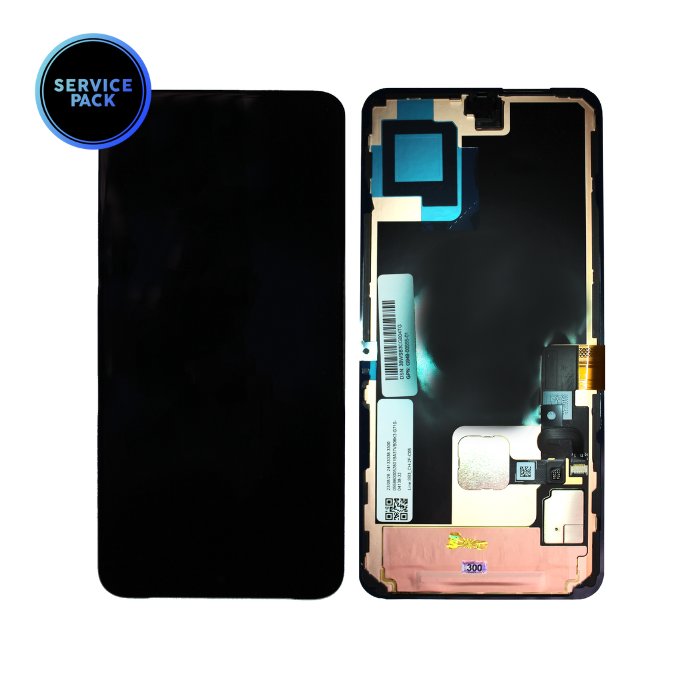 Bloc écran OLED avec châssis et lecteur d'empreintes digitales pour Google Pixel 8 - SERVICE PACK - Toutes couleurs