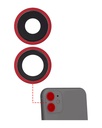 Lentille caméra arrière avec support compatible iPhone 11 - Aftermarket Plus - Rouge
