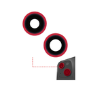 Lentille caméra arrière avec support compatible iPhone 13 et 13 Mini - Aftermarket Plus - Rouge