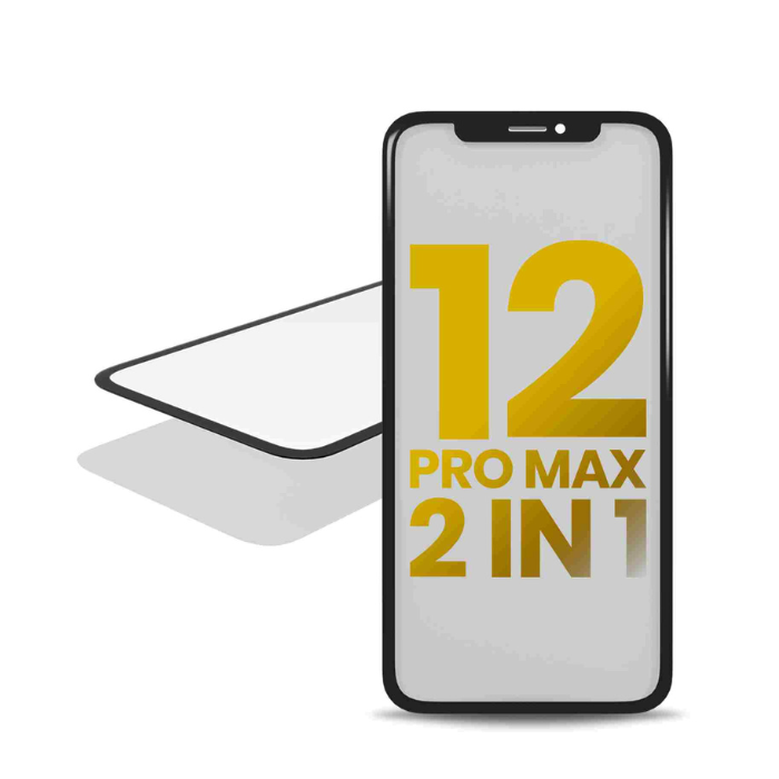 2 en 1 vitre tactile avec OCA préinstallé - châssis inclus - compatible iPhone 12 Pro Max - OCA Master