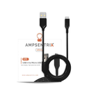 Câble USB-A vers Micro-USB - 2m - Ampsentrix - Infinity - Noir