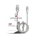 Câble USB-A vers USB-C - 2m - Ampsentrix - Infinity - Argent