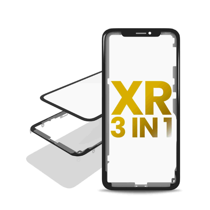 Lot de 2 - 3 en 1 Vitre tactile avec OCA préinstallés et châssis compatible iPhone XR - OCA Master