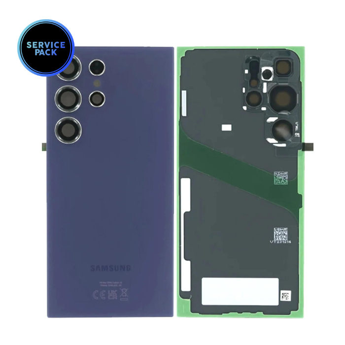 Vitre arrière pour SAMSUNG S24 Ultra - S928 - SERVICE PACK - Violet Titane