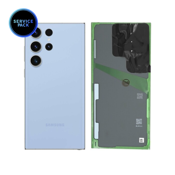 Vitre arrière pour SAMSUNG S23 Ultra - S918 - SERVICE PACK - Bleu ciel