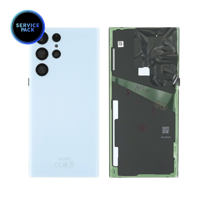 Vitre arrière pour SAMSUNG S22 Ultra 5G - S908 - SERVICE PACK - Bleu