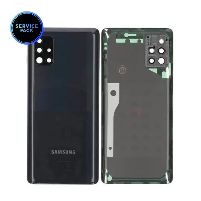 Vitre arrière avec lentille caméra pour SAMSUNG A51 5G - A516 - SERVICE PACK - Noir