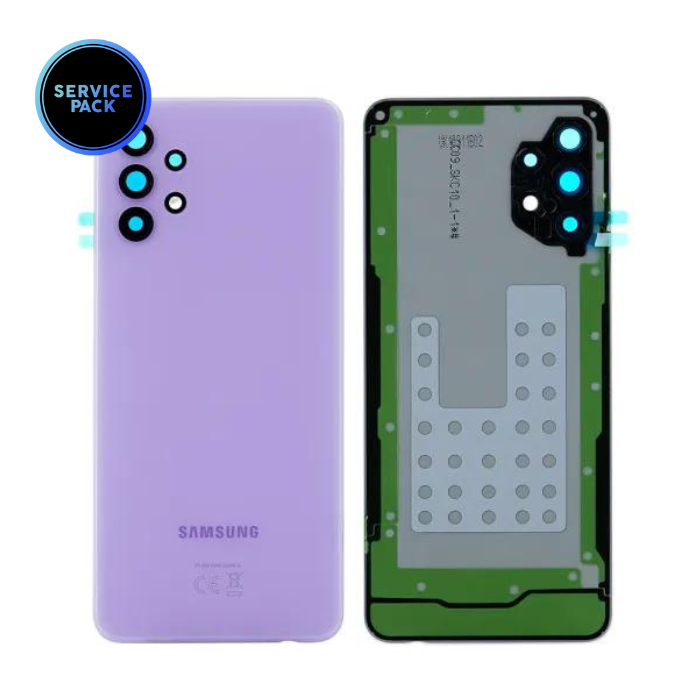 Vitre arrière avec lentille caméra pour SAMSUNG A32 5G - A326 - SERVICE PACK - Violet