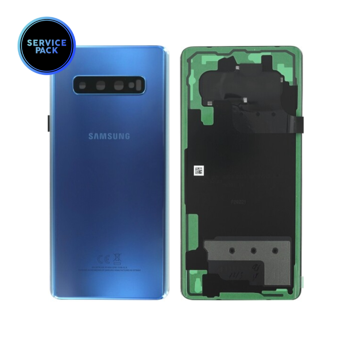 Vitre arrière pour SAMSUNG S10 Plus - G975 - SERVICE PACK - Bleu prisme