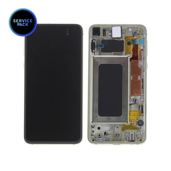 Bloc écran OLED avec châssis pour SAMSUNG S10E - G970F - SERVICE PACK - Jaune