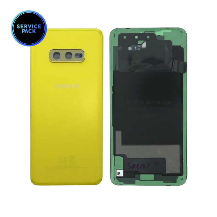 Vitre arrière pour SAMSUNG S10E - G970 - SERVICE PACK - Jaune canari