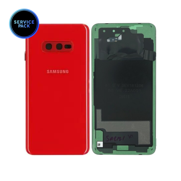 Vitre arrière pour SAMSUNG S10E - G970 - SERVICE PACK - Rouge cardinal