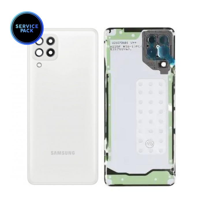 Vitre arrière avec lentille caméra pour SAMSUNG A22 4G - A225 - SERVICE PACK - Blanc