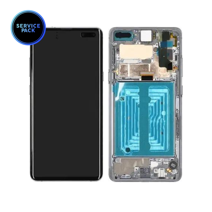 Bloc écran OLED avec châssis pour SAMSUNG  S10 5G - G977B - SERVICE PACK - Noir