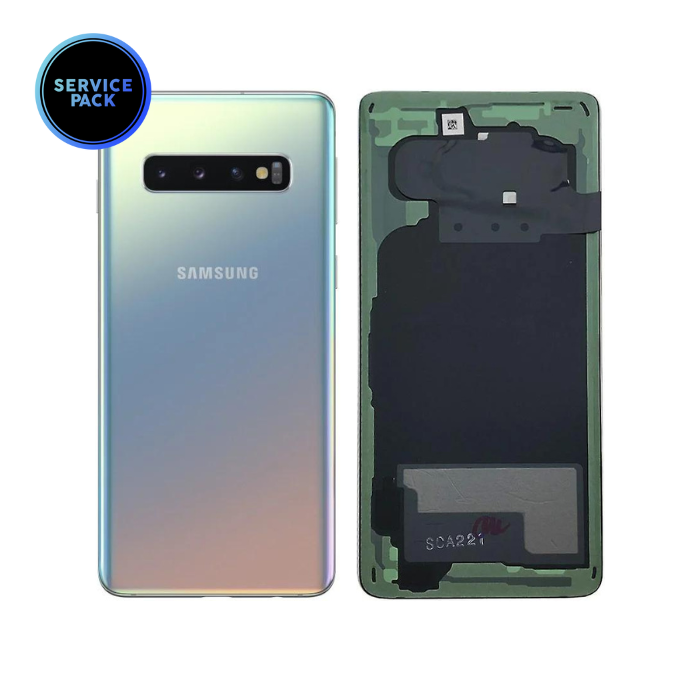 Vitre arrière pour Samsung S10 - SERVICE PACK - Argent