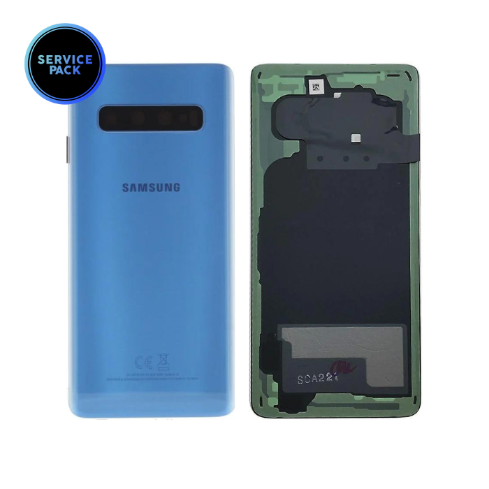 Vitre arrière pour SAMSUNG S10 - G973 - SERVICE PACK - Bleu