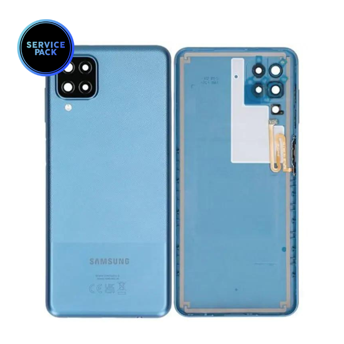 Vitre arrière avec lentille caméra pour SAMSUNG A12 Nacho - A127 - SERVICE PACK - Bleu