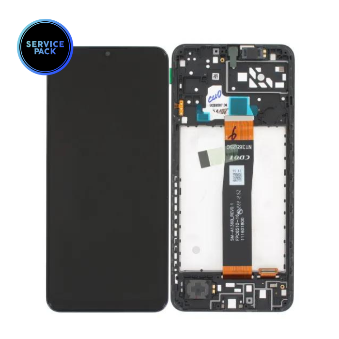 Bloc écran LCD avec châssis pour SAMSUNG A04s - A047 - SERVICE PACK - Noir