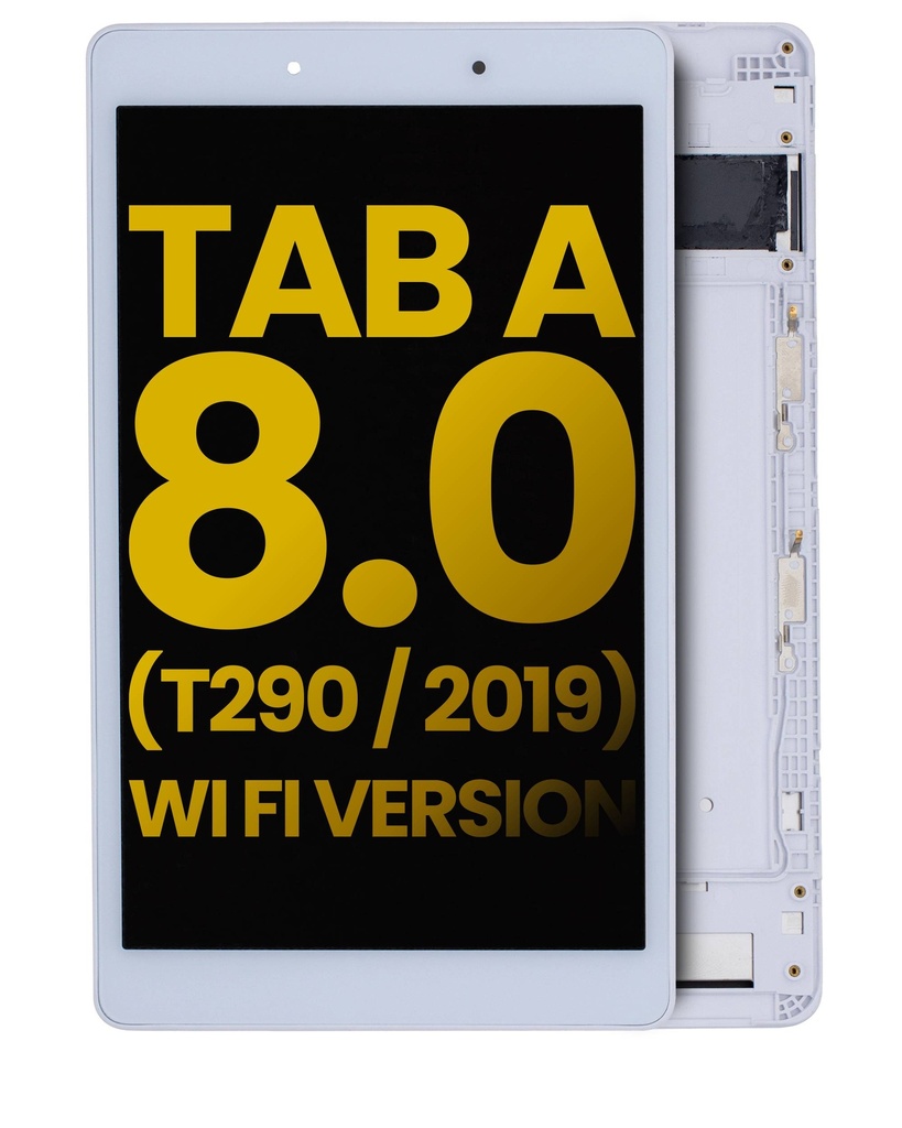 Bloc écran LCD avec châssis compatible SAMSUNG Tab A 8.0" 2019 - T290 - Version WiFi - Reconditionné - Blanc