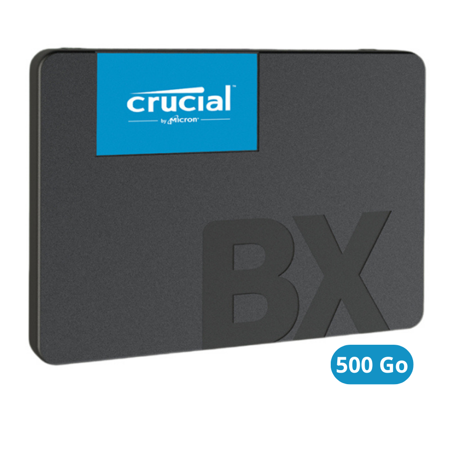 Disque Dur SSD Crucial BX500 2.5 pouces - 500Go - SATA 3 - 3D Nand