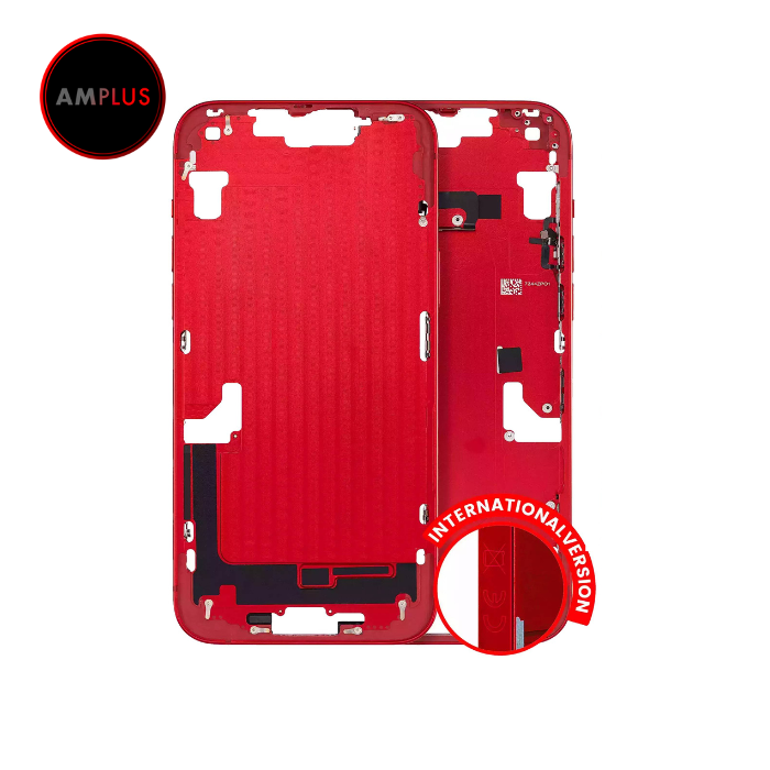 Châssis central avec boutons Power et Volumes compatible iPhone 14 Plus - Version internationale - Aftermarket Plus - Rouge