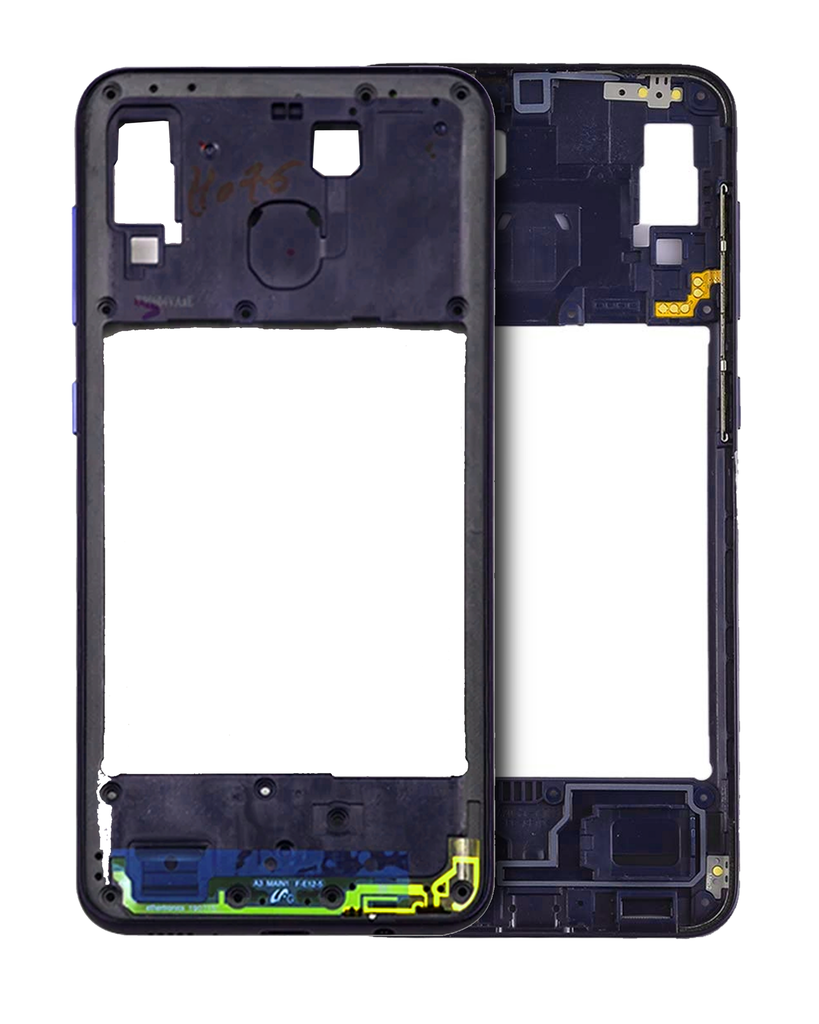 Châssis central compatible SAMSUNG A20 A205 2019 - Version internationale - Aftermarket Plus - Deep Blue