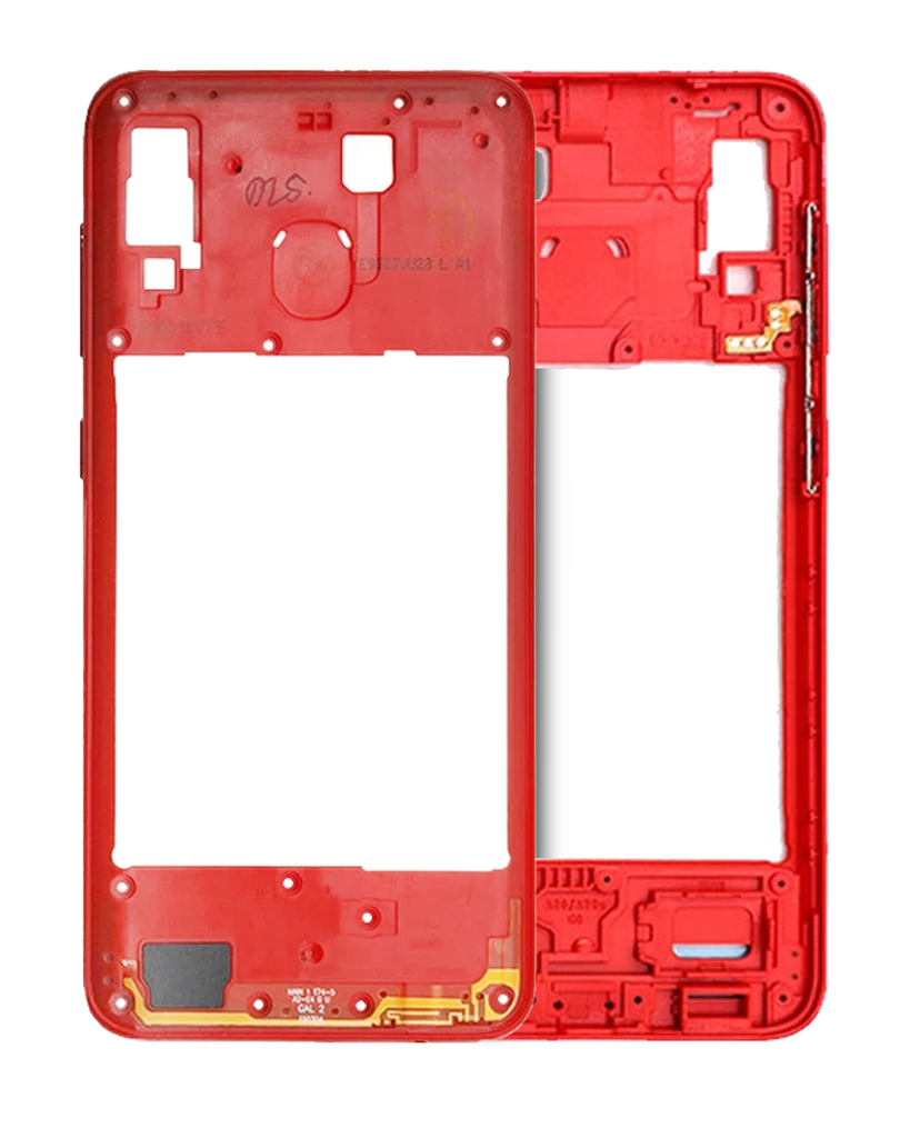 Châssis central compatible SAMSUNG A20 A205 2019 - Version internationale - Rouge