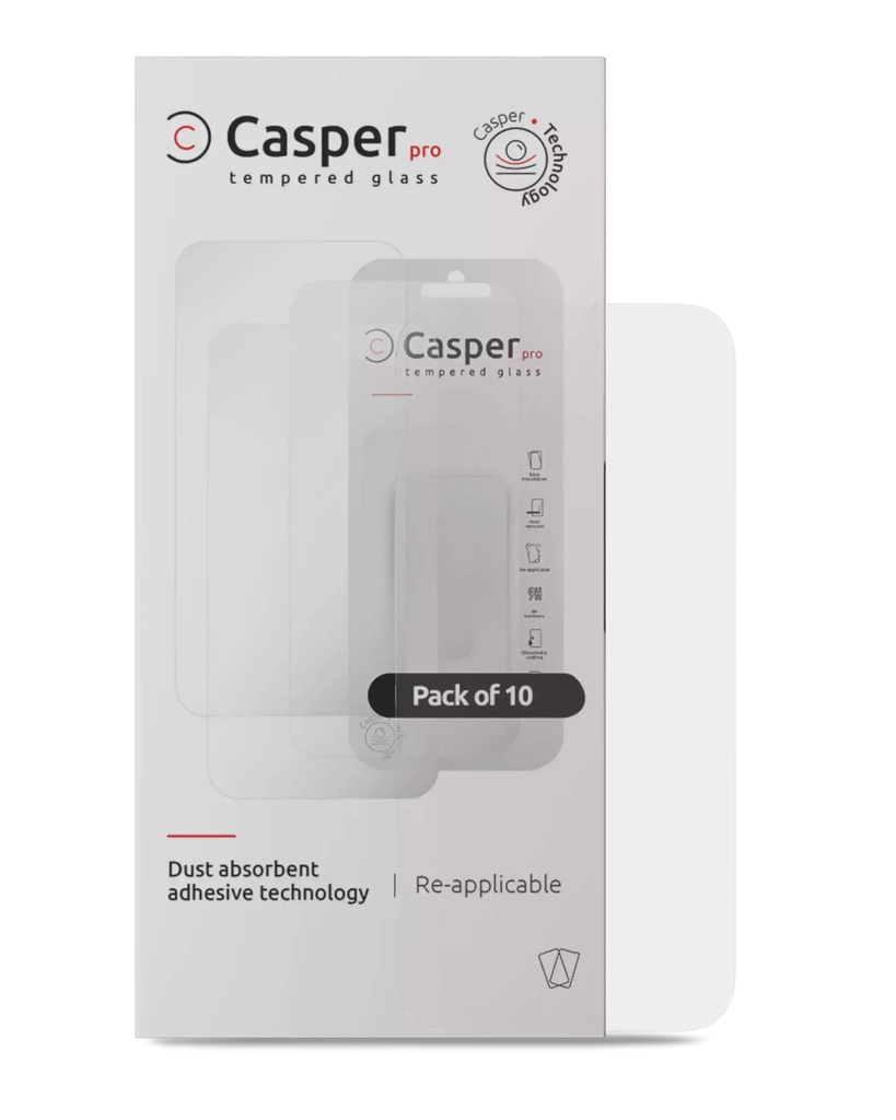 Lot de 10 Verres trempés Clair pour iPhone 16 Pro - Apple - Casper Pro