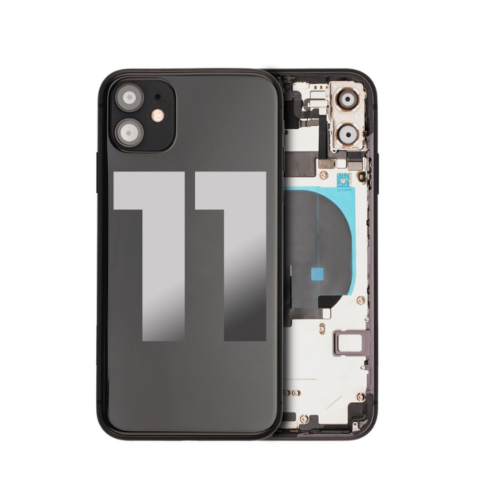 Châssis avec nappes pour iPhone 11 - Grade A - avec Logo - Noir