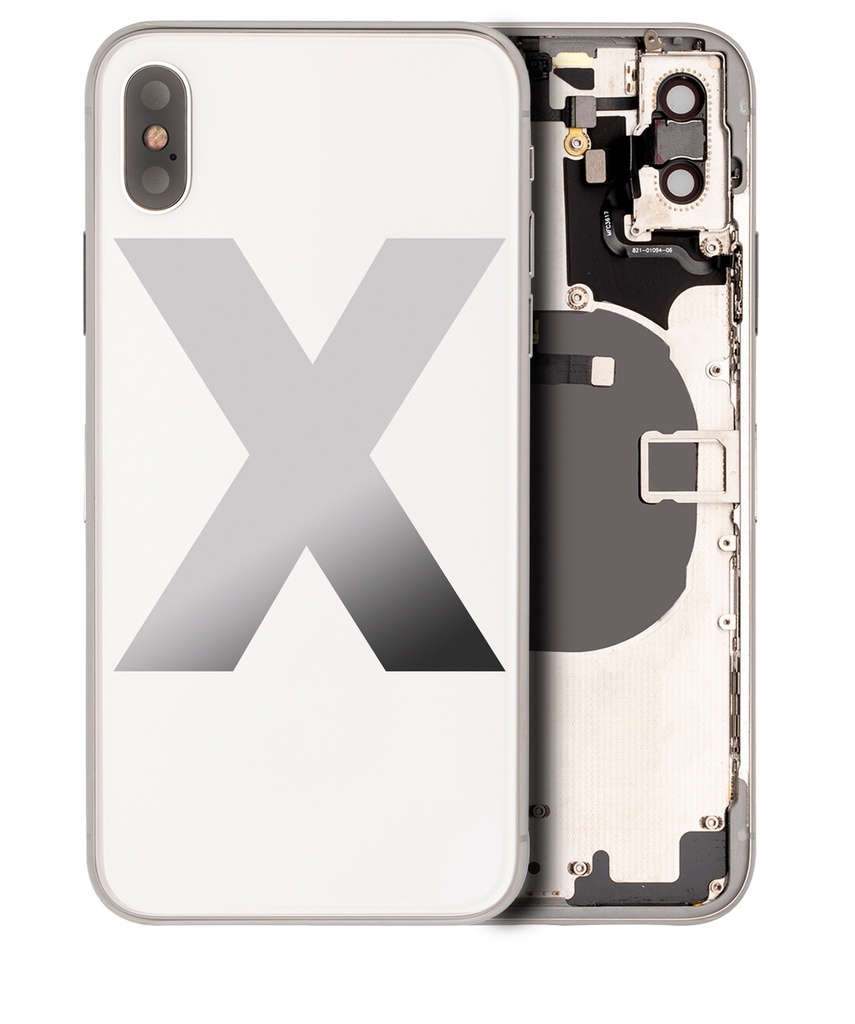 Châssis avec nappes pour iPhone X - Grade A - avec logo - Argent