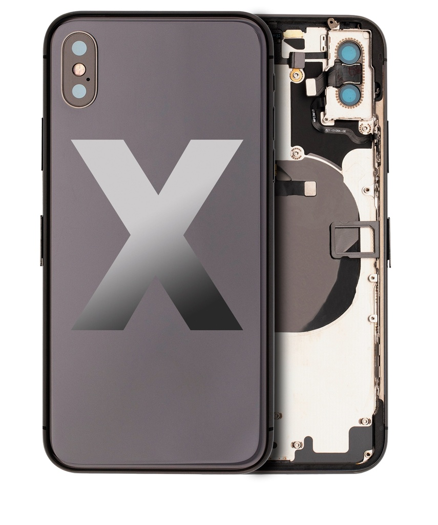 Châssis avec nappes pour iPhone X - Grade A - avec logo - Gris sidéral