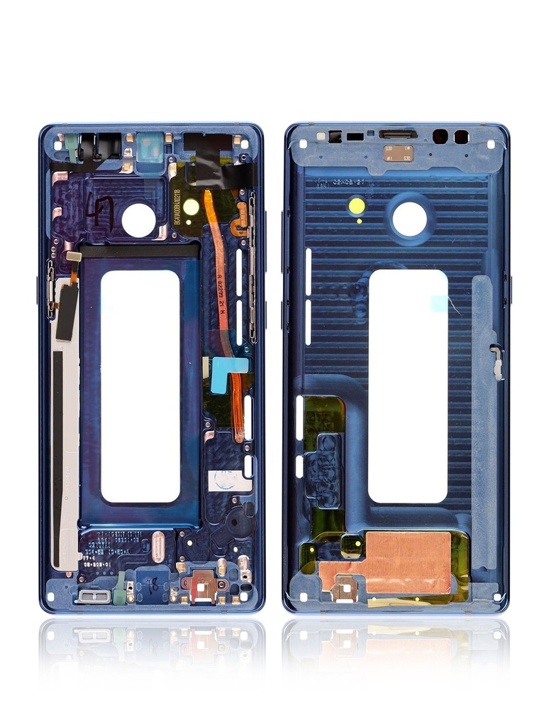 Chassis intermédiaire avec écouteur et boutons compatible SAMSUNG Note 8 - Bleu