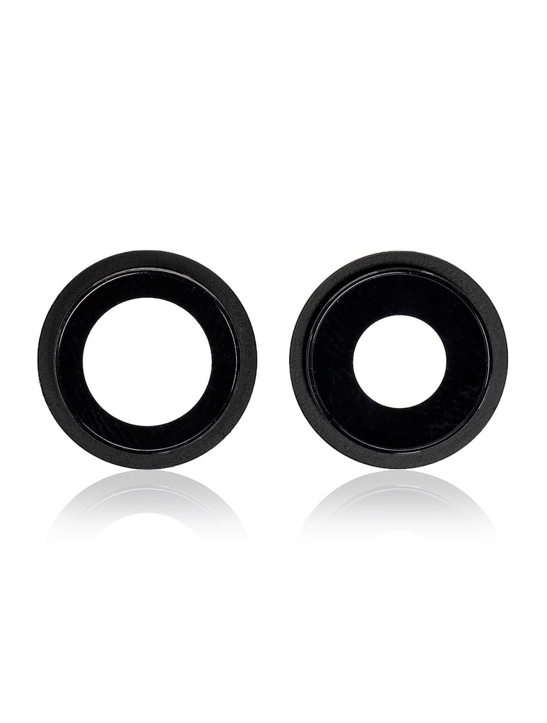 Lentille caméra arrière avec support pour iPhone 12 / 12 Mini - Set de 2 pièces (Vrai Saphir | Premium) - Noir