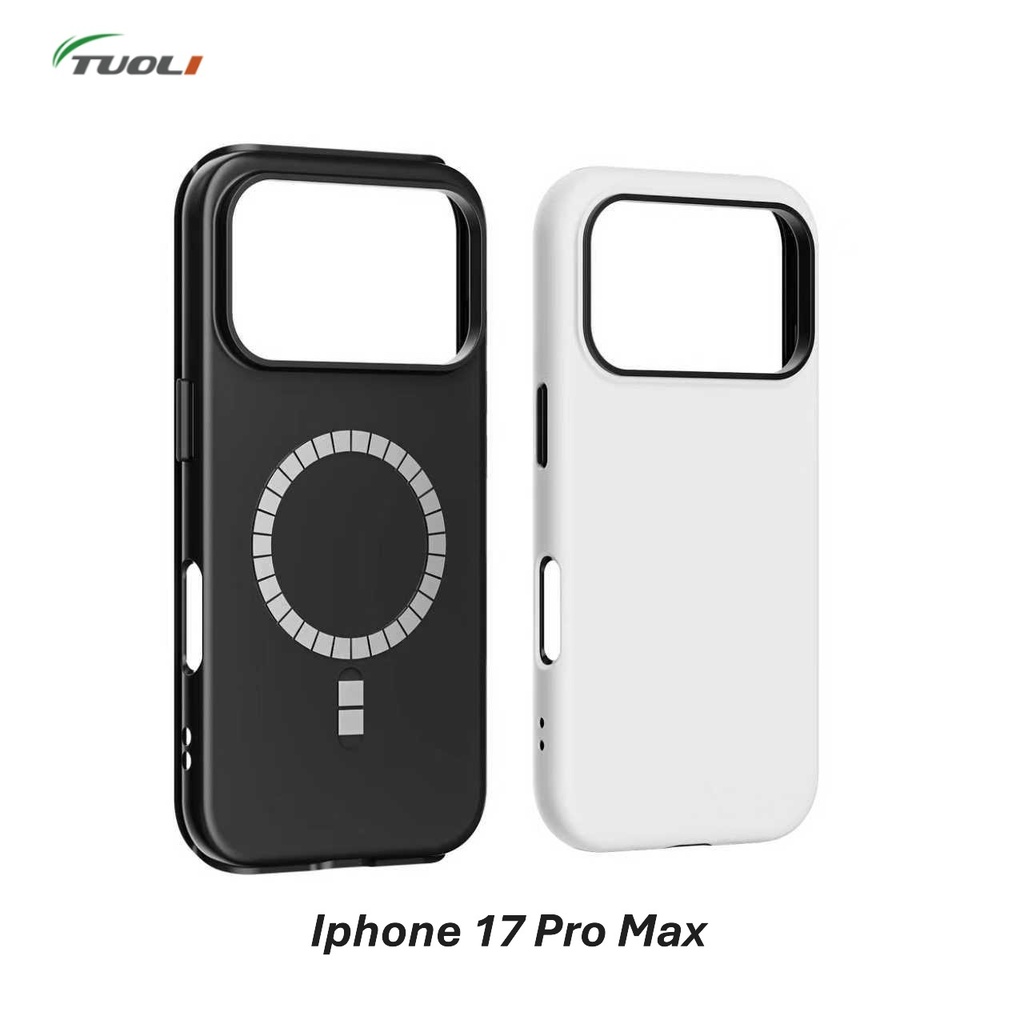 Coque double couche brillante 2 en 1 - avec aimant Magsafe - pour iphone 17 Pro Max